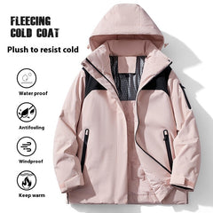 Winter Fleece-Lined Waterproof Windproof Outdoor Jacket