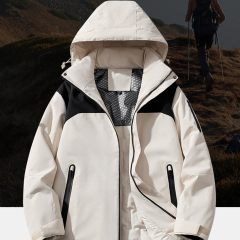 Winter Fleece-Lined Waterproof Windproof Outdoor Jacket