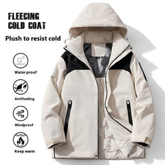 Winter Fleece-Lined Waterproof Windproof Outdoor Jacket