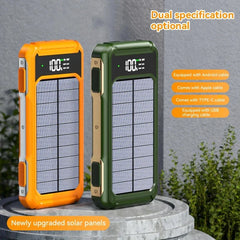 200000mAh Solar Power Bank with Fast Charging & LED Light