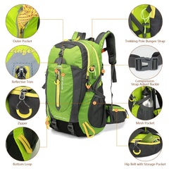 40L Water-Resistant Hiking & Camping Travel Backpack