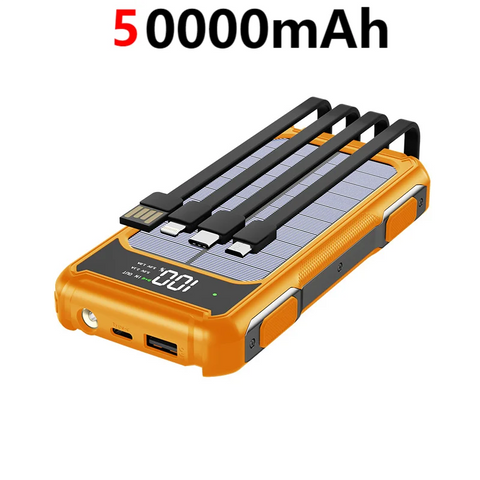 200000mAh Solar Power Bank with Fast Charging & LED Light