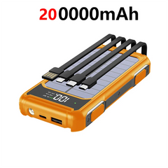 200000mAh Solar Power Bank with Fast Charging & LED Light