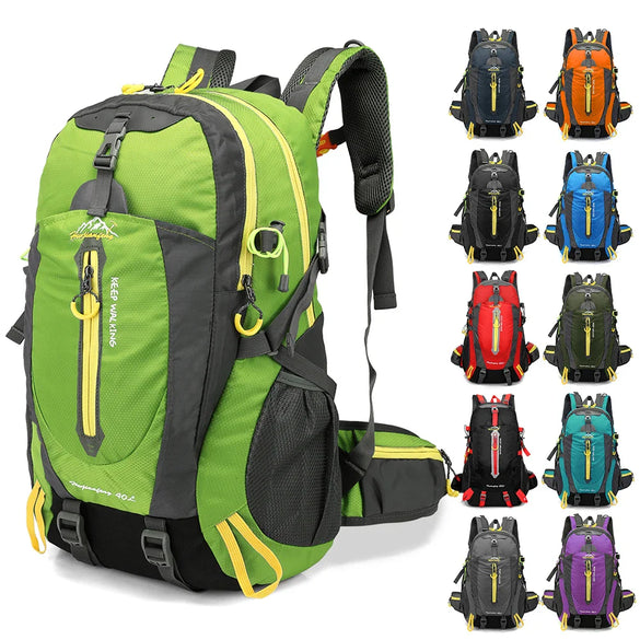 40L Water-Resistant Hiking & Camping Travel Backpack
