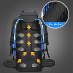 90L Waterproof Hiking Camping Rucksack Large Travel Backpack