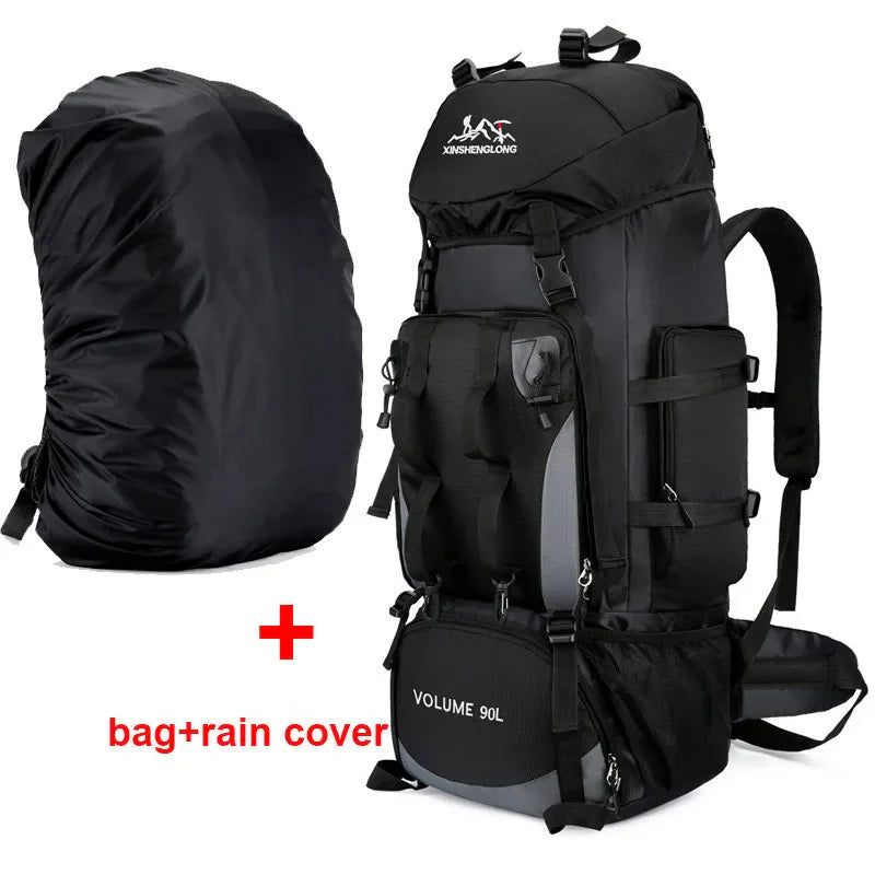 90L Waterproof Hiking Camping Rucksack Large Travel Backpack