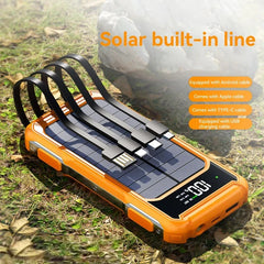 200000mAh Solar Power Bank with Fast Charging & LED Light