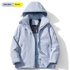 Winter Fleece-Lined Waterproof Windproof Outdoor Jacket
