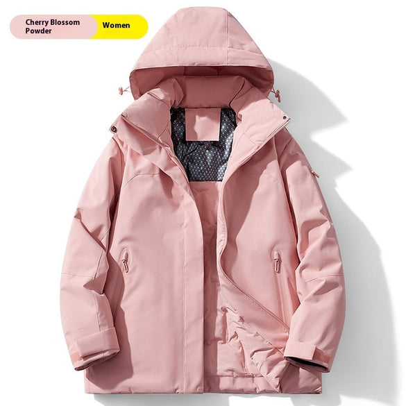 Winter Fleece-Lined Waterproof Windproof Outdoor Jacket